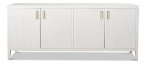 Sarreid Blanco 4 Door Buffet In Cortina White – Stylish Storage With 2 Adjustable Shelves & Mdf Finish White  R247-79