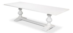 Sarreid Lionisio Trestle Table In Cortina White Finish - Solid Poplar Base With Elegant Veneered Top Design White  R248-79