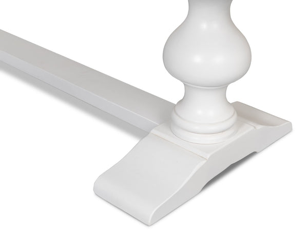 Sarreid Lionisio Trestle Table In Cortina White Finish - Solid Poplar Base With Elegant Veneered Top Design White  R248-79