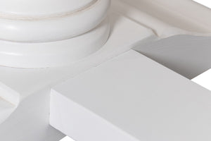 Sarreid Lionisio Trestle Table In Cortina White Finish - Solid Poplar Base With Elegant Veneered Top Design White  R248-79