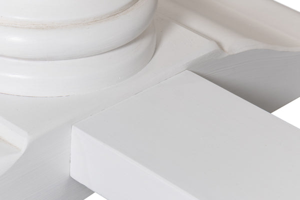 Sarreid Lionisio Trestle Table In Cortina White Finish - Solid Poplar Base With Elegant Veneered Top Design White  R248-79