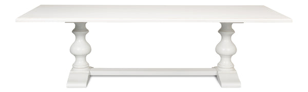 Sarreid Lionisio Trestle Table In Cortina White Finish - Solid Poplar Base With Elegant Veneered Top Design White  R248-79