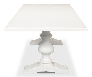 Sarreid Lionisio Trestle Table In Cortina White Finish - Solid Poplar Base With Elegant Veneered Top Design White  R248-79