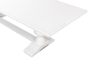 Sarreid Lionisio Trestle Table In Cortina White Finish - Solid Poplar Base With Elegant Veneered Top Design White  R248-79