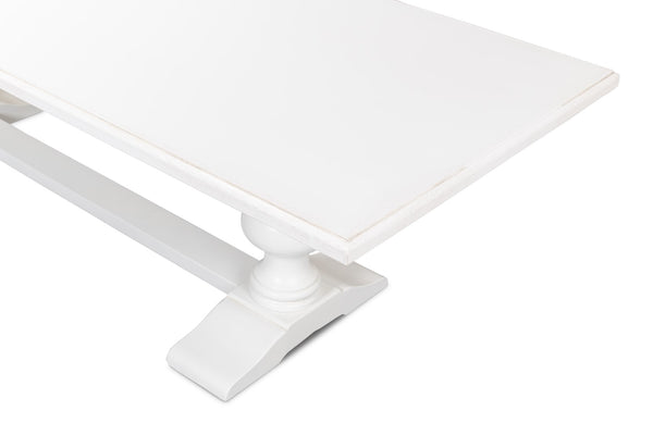 Sarreid Lionisio Trestle Table In Cortina White Finish - Solid Poplar Base With Elegant Veneered Top Design White  R248-79
