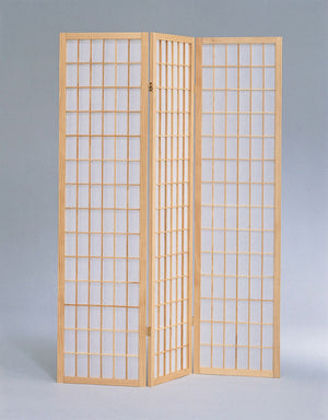 ORE International 70 Inch Shoji Screen Wood Frame Rice Paper Room Divider for Studio Living Spaces Natural 3-Panel R531