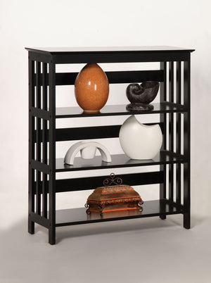 ORE International 36In Mission Style Solid Rubberwood Bookcase with Three Open Shelves for Home Office Espresso R5416 ES