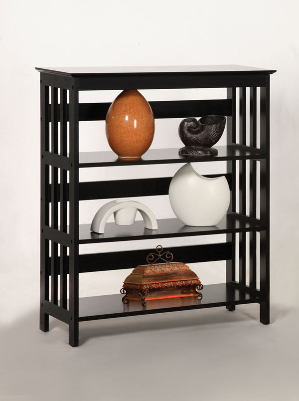 ORE International 36In Mission Style Solid Rubberwood Bookcase with Three Open Shelves for Home Office Espresso R5416 ES