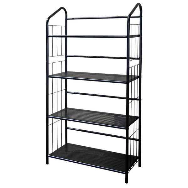 ORE International 49 Inch 4-Tier Matte Black Metal Bookcase Open Shelving for Office or Living Room R597-4