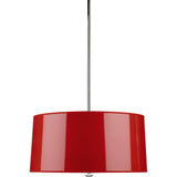 Robert Abbey Penelope Pendant Polished Nickel Red Ceramik Parchment Shade With Silver Mylar Lining