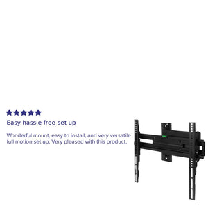 English Elm FLASH MOUNT Full Motion TV Wall Mount - Heavy-Duty Steel, Easy Install, Fits Most 32"-55" TVs, 55LB Capacity Black In Stock. Usually ships in 24 - 48 business hours RA-MP005-GG