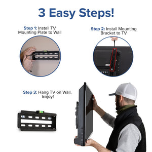 English Elm FLASH MOUNT Full Motion TV Wall Mount - Heavy-Duty Steel, Easy Install, Fits Most 32"-55" TVs, 55LB Capacity Black In Stock. Usually ships in 24 - 48 business hours RA-MP005-GG