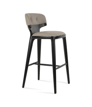 Soho Concept Rachel Bar And Counter Stools - Solid Ash Black Finish, Stylish Upholstery, 5-year Guarantee, 350 Lb Cap Ash,Black  Soho-concept-dining-chair-09804