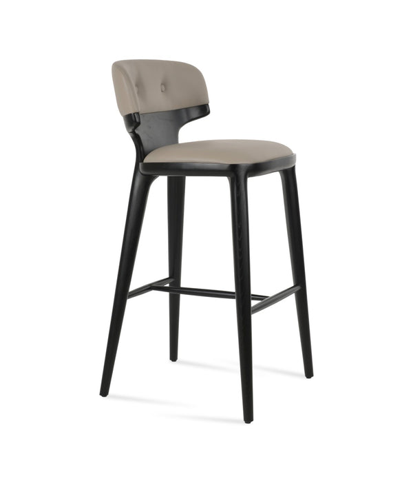 Soho Concept Rachel Bar And Counter Stools - Solid Ash Black Finish, Stylish Upholstery, 5-year Guarantee, 350 Lb Cap Ash,Black  Soho-concept-dining-chair-09804