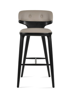 Soho Concept Rachel Bar And Counter Stools - Solid Ash Black Finish, Stylish Upholstery, 5-year Guarantee, 350 Lb Cap Ash,Black  Soho-concept-dining-chair-07167
