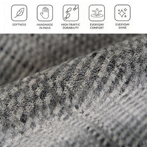 Amer Rugs Raffia Hand-woven Striped Area Rug - Luxurious New Zealand Wool With Art Silk For Elegant Decor Silver Wool, Viscose Raf20203