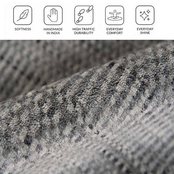 Amer Rugs Raffia Hand-woven Striped Area Rug - Luxurious New Zealand Wool With Art Silk For Elegant Decor Silver Wool, Viscose Raf20203