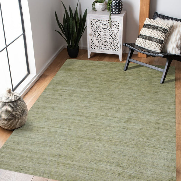 Amer Rugs Raffia Hand-woven Striped Area Rug - Luxurious New Zealand Wool With Art Silk For Elegant Decor Sage Wool, Viscose Raf40203