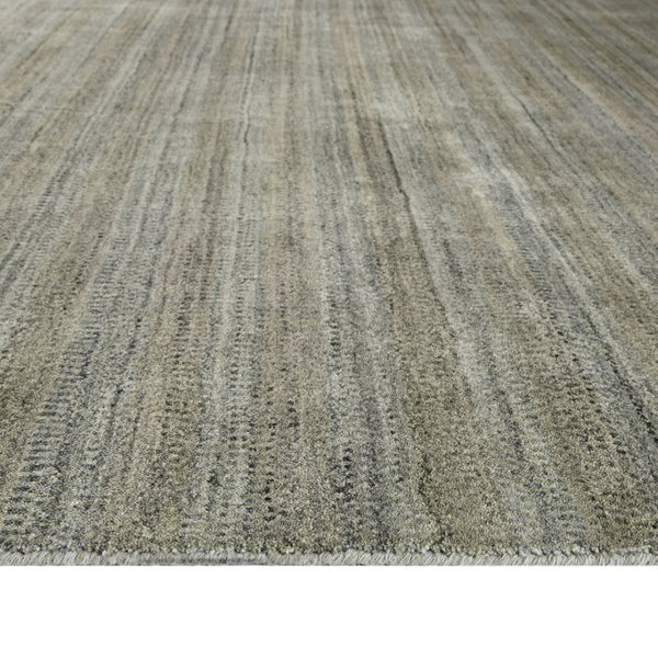 Amer Rugs Raffia Hand-woven Striped Area Rug - Luxurious New Zealand Wool With Art Silk For Elegant Decor Silver Gray Wool, Viscose Raf50203