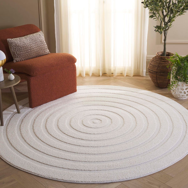Safavieh Ramona Exquisite Area Rug - Contemporary Power Loomed Design For High-traffic Spaces, Soft Comfort Ivory 65% Polyester,35% Jute Ram150a-8