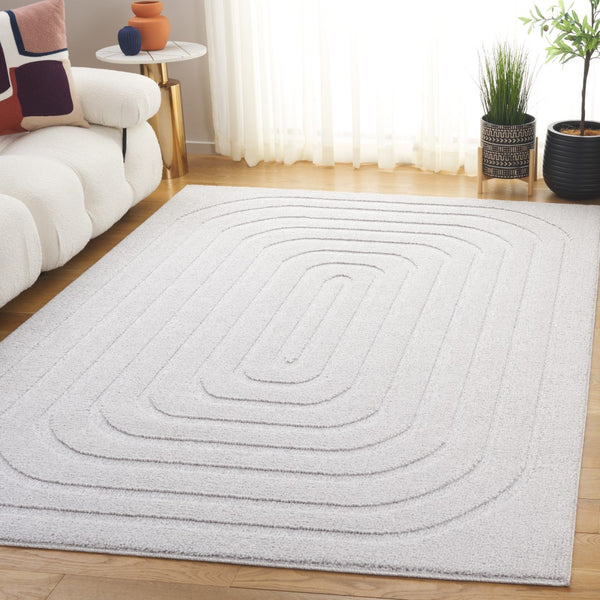 Safavieh Ramona Exquisite Area Rug - Contemporary Power Loomed Design For High-traffic Spaces, Soft Comfort Light Grey 65% Polyester,35% Jute Ram150f-8