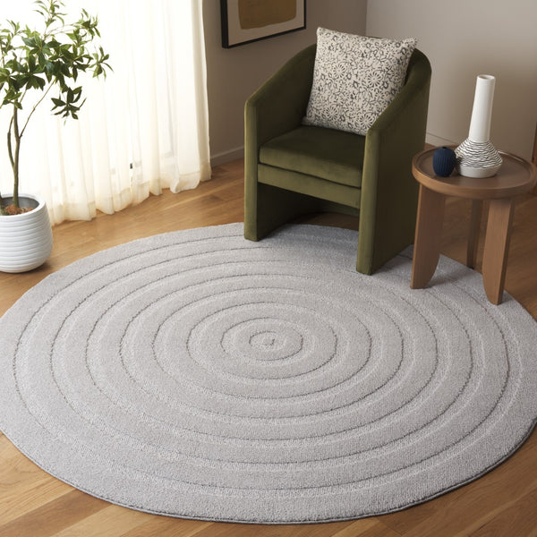 Safavieh Ramona Exquisite Area Rug - Contemporary Power Loomed Design For High-traffic Spaces, Soft Comfort Light Grey 65% Polyester,35% Jute Ram150f-8