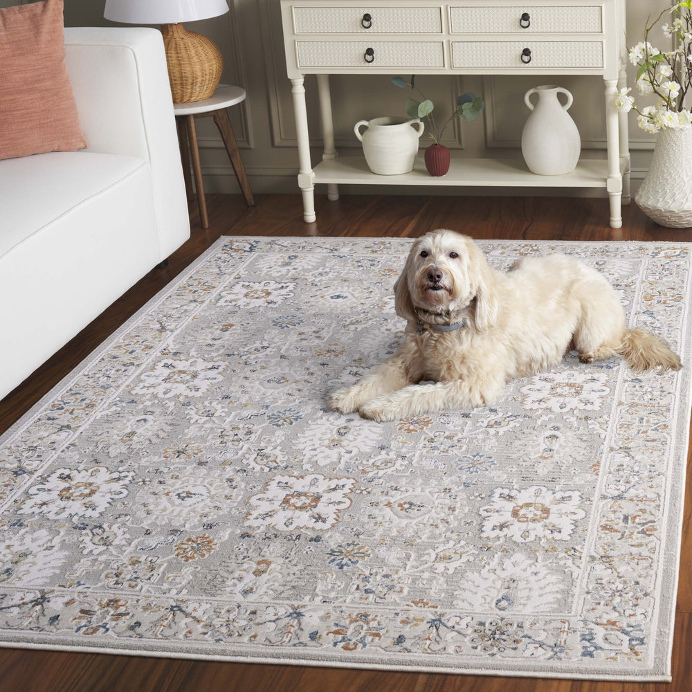 Safavieh Rana Elegant Grey/Ivory Area Rug - 5'3" X 7'6" Plush Traditional Design For Timeless Home Decor Grey ,Ivory 60% Polypropylene,40% Polyester Ran102f-5