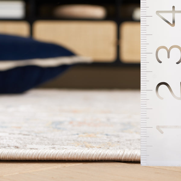 Safavieh Rana Transitional Area Rug - Elegant Power Loomed Design For Hallways, Kitchens, And Living Spaces Ivory ,Beige 60% Polypropylene,40% Polyester Ran104a-5