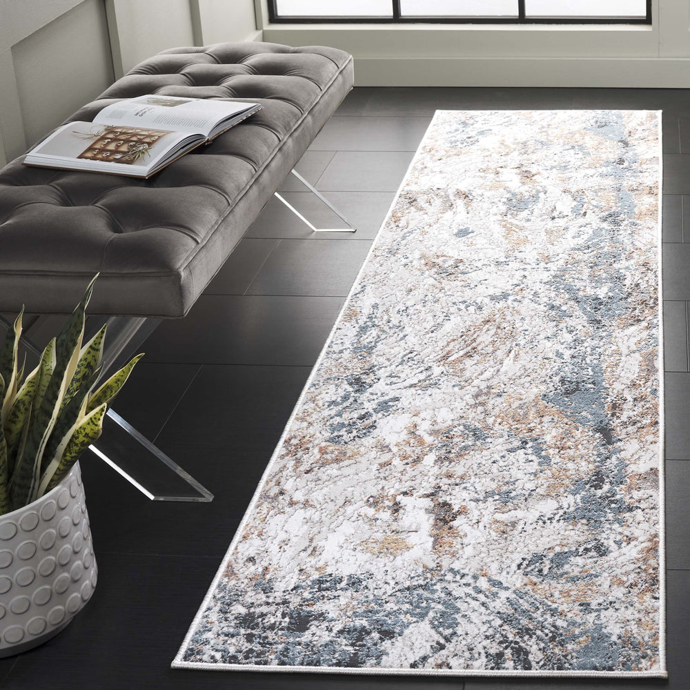 Safavieh Rana Modern Power Loomed Runner Area Rug - Handcrafted Elegance For Timeless Home Décor Solutions Ivory ,Beige 60% Polypropylene,40% Polyester Ran120a-28