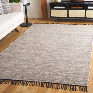 Safavieh Rag Handwoven Area Rug In Ivory And Black - Modern Eco-friendly Design For Chic Home Decor Ivory ,Black 80% Denim,20% Cotton Rar301a-5