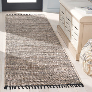 Safavieh Rag Handwoven Area Rug In Ivory And Black - Modern Eco-friendly Design For Chic Home Decor Beige ,Black 80% Denim,20% Cotton Rar301b-6r