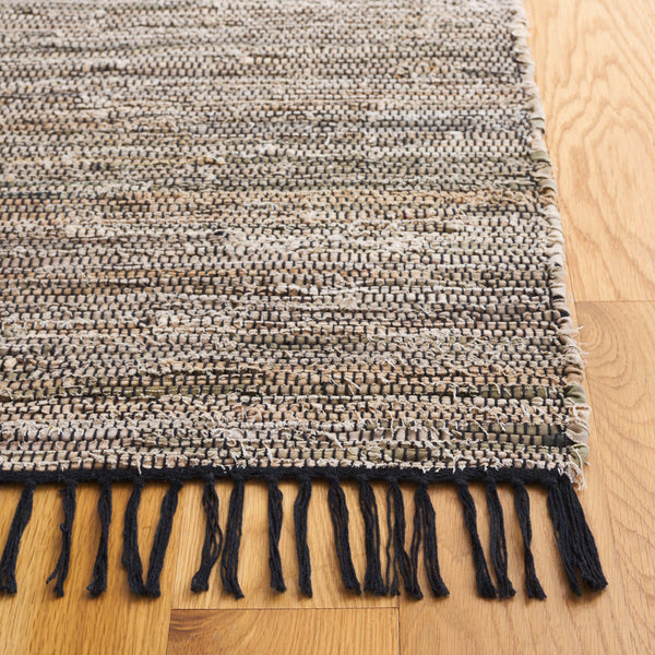 Safavieh Rag Handwoven Area Rug In Ivory And Black - Modern Eco-friendly Design For Chic Home Decor Beige ,Black 80% Denim,20% Cotton Rar301b-6r