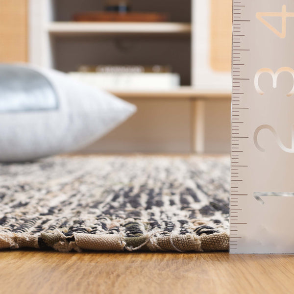 Safavieh Rag Handwoven Area Rug In Ivory And Black - Modern Eco-friendly Design For Chic Home Decor Beige ,Black 80% Denim,20% Cotton Rar301b-6r