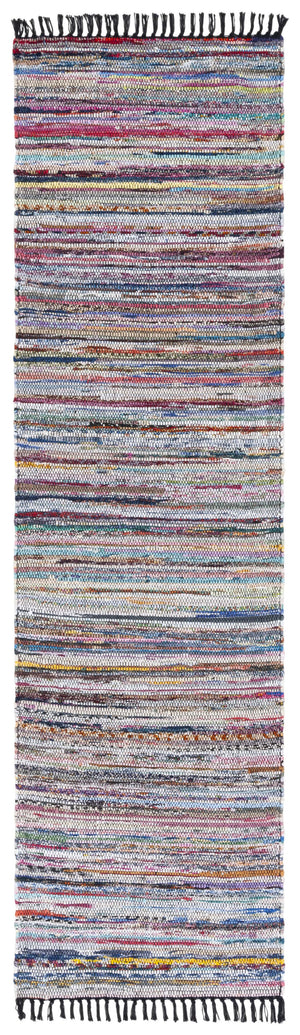 Safavieh Rag Handwoven Area Rug In Ivory And Black - Modern Eco-friendly Design For Chic Home Decor Black ,Pink 80% Denim,20% Cotton Rar301f-4