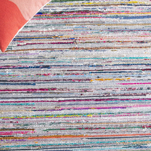 Safavieh Rag Handwoven Area Rug In Ivory And Black - Modern Eco-friendly Design For Chic Home Decor Black ,Pink 80% Denim,20% Cotton Rar301f-4