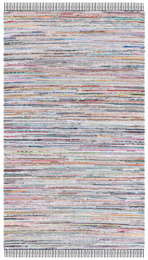 Safavieh Rag Handwoven Area Rug In Ivory And Black - Modern Eco-friendly Design For Chic Home Decor Black ,Pink 80% Denim,20% Cotton Rar301f-4