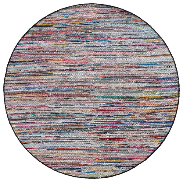 Safavieh Rag Handwoven Area Rug In Ivory And Black - Modern Eco-friendly Design For Chic Home Decor Black ,Pink 80% Denim,20% Cotton Rar301f-4