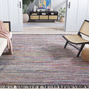 Safavieh Rag Handwoven Area Rug In Ivory And Black - Modern Eco-friendly Design For Chic Home Decor Black ,Pink 80% Denim,20% Cotton Rar301f-4