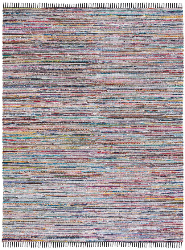 Safavieh Rag Handwoven Area Rug In Ivory And Black - Modern Eco-friendly Design For Chic Home Decor Black ,Pink 80% Denim,20% Cotton Rar301f-4