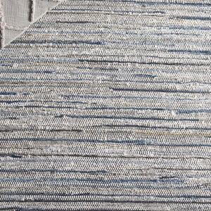 Safavieh Rag Handwoven Area Rug In Ivory And Black - Modern Eco-friendly Design For Chic Home Decor Light Blue ,Black 80% Denim,20% Cotton Rar301l-5