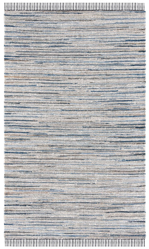Safavieh Rag Handwoven Area Rug In Ivory And Black - Modern Eco-friendly Design For Chic Home Decor Light Blue ,Black 80% Denim,20% Cotton Rar301l-5