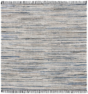 Safavieh Rag Handwoven Area Rug In Ivory And Black - Modern Eco-friendly Design For Chic Home Decor Light Blue ,Black 80% Denim,20% Cotton Rar301l-5