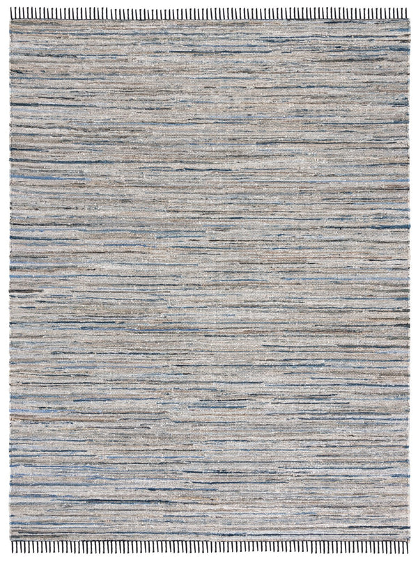 Safavieh Rag Handwoven Area Rug In Ivory And Black - Modern Eco-friendly Design For Chic Home Decor Light Blue ,Black 80% Denim,20% Cotton Rar301l-5