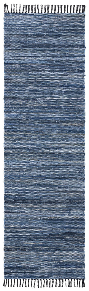 Safavieh Rag Handwoven Area Rug In Ivory And Black - Modern Eco-friendly Design For Chic Home Decor Blue ,Black 80% Denim,20% Cotton Rar301m-3
