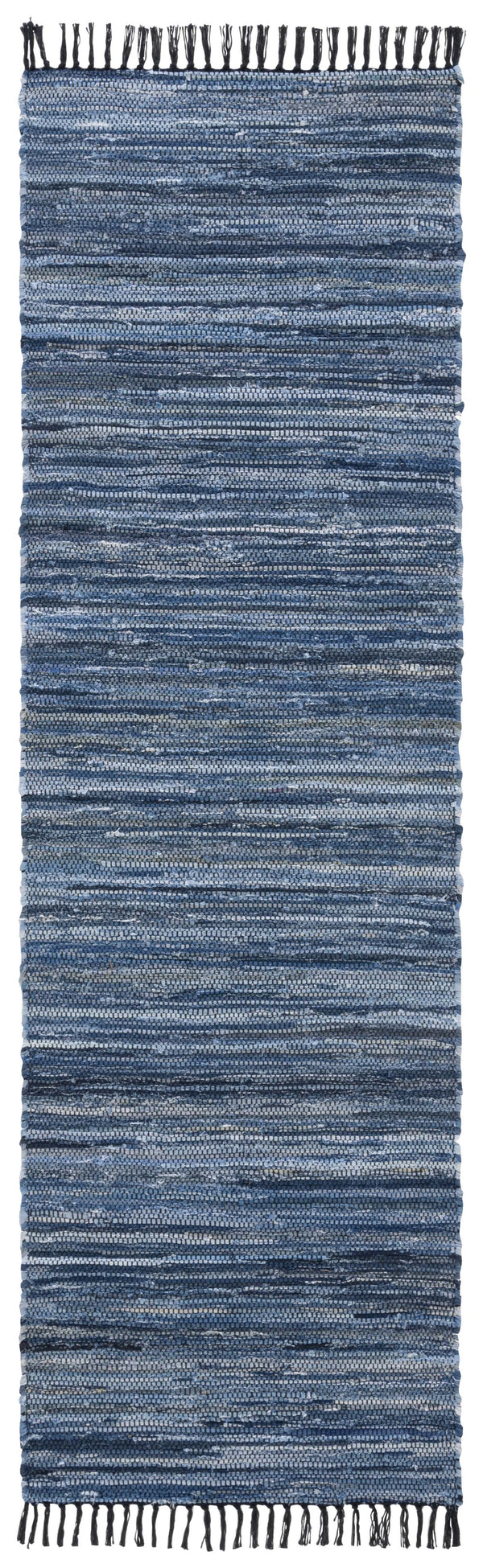 Safavieh Rag Handwoven Area Rug In Ivory And Black - Modern Eco-friendly Design For Chic Home Decor Blue ,Black 80% Denim,20% Cotton Rar301m-3