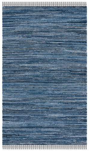 Safavieh Rag Handwoven Area Rug In Ivory And Black - Modern Eco-friendly Design For Chic Home Decor Blue ,Black 80% Denim,20% Cotton Rar301m-3