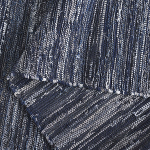 Safavieh Rag Handwoven Area Rug In Ivory And Black - Modern Eco-friendly Design For Chic Home Decor Navy ,Black 80% Denim,20% Cotton Rar301n-6sq