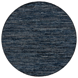 Safavieh Rag Handwoven Area Rug In Ivory And Black - Modern Eco-friendly Design For Chic Home Decor Navy ,Black 80% Denim,20% Cotton Rar301n-6sq