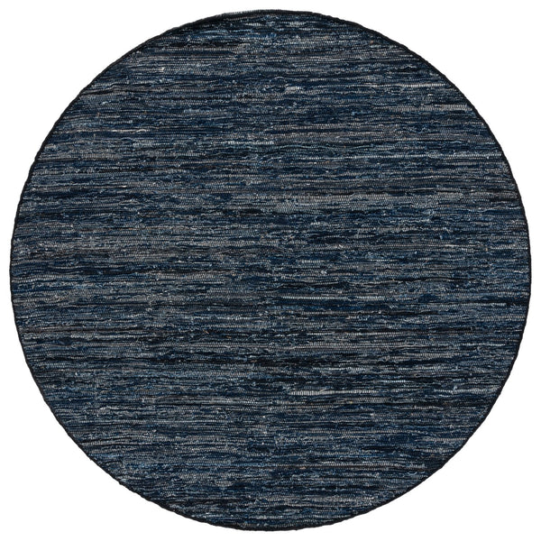 Safavieh Rag Handwoven Area Rug In Ivory And Black - Modern Eco-friendly Design For Chic Home Decor Navy ,Black 80% Denim,20% Cotton Rar301n-6sq