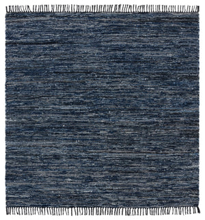 Safavieh Rag Handwoven Area Rug In Ivory And Black - Modern Eco-friendly Design For Chic Home Decor Navy ,Black 80% Denim,20% Cotton Rar301n-6sq